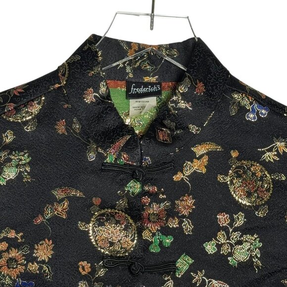 Vintage Fredericks of Hollywood asian inspired jacket shirt w/ frog knot size 6 - Picture 2 of 6